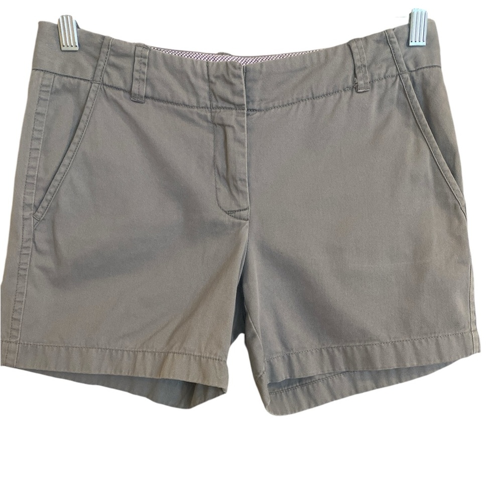 Women’s J. Crew Grey Weathered Broken-In Chino Classic Twill Shorts, Size 4
